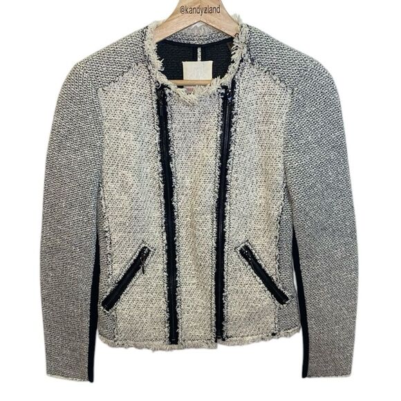 REBECCA TAYLOR Zip Up Tweed Jacket Blazer - Picture 3 of 6